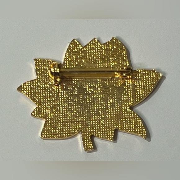 Vintage SITI Cloisonne Style Rose Flower Lapel Pin Brooch Gold Tone - Picture 4 of 4